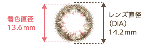 着色直径 13.6mm / レンズ直径(DIA) 14.2mm